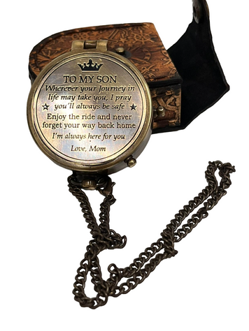 45 mm Pocket Compass with message For Son