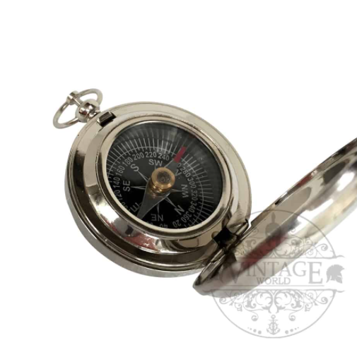 Nickel Flip Cover 45mm Pocket Compass