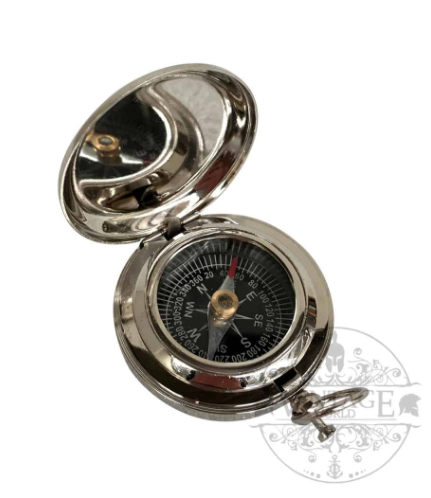 Nickel Flip Cover 45mm Pocket Compass