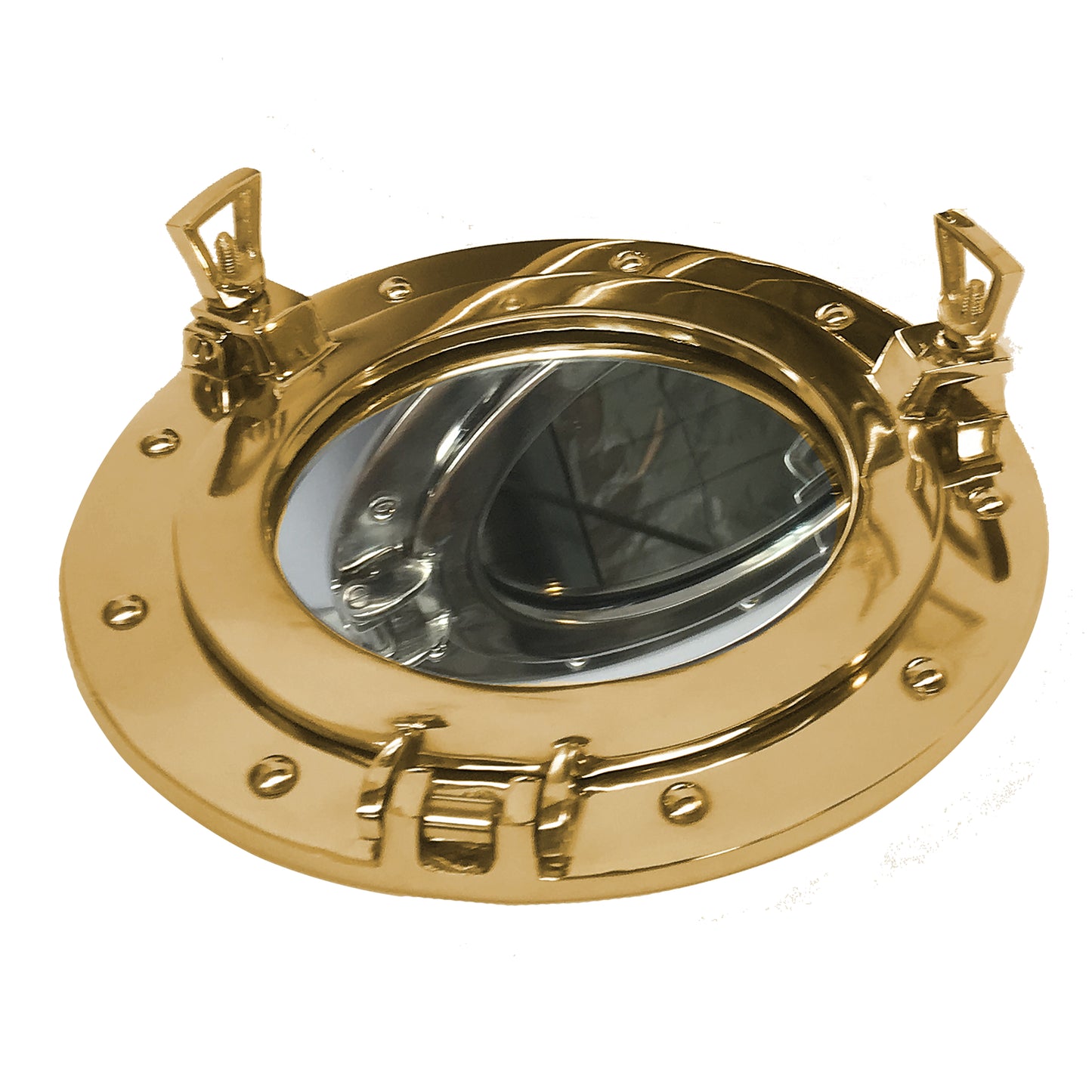 Brass 380mm Porthole Mirror