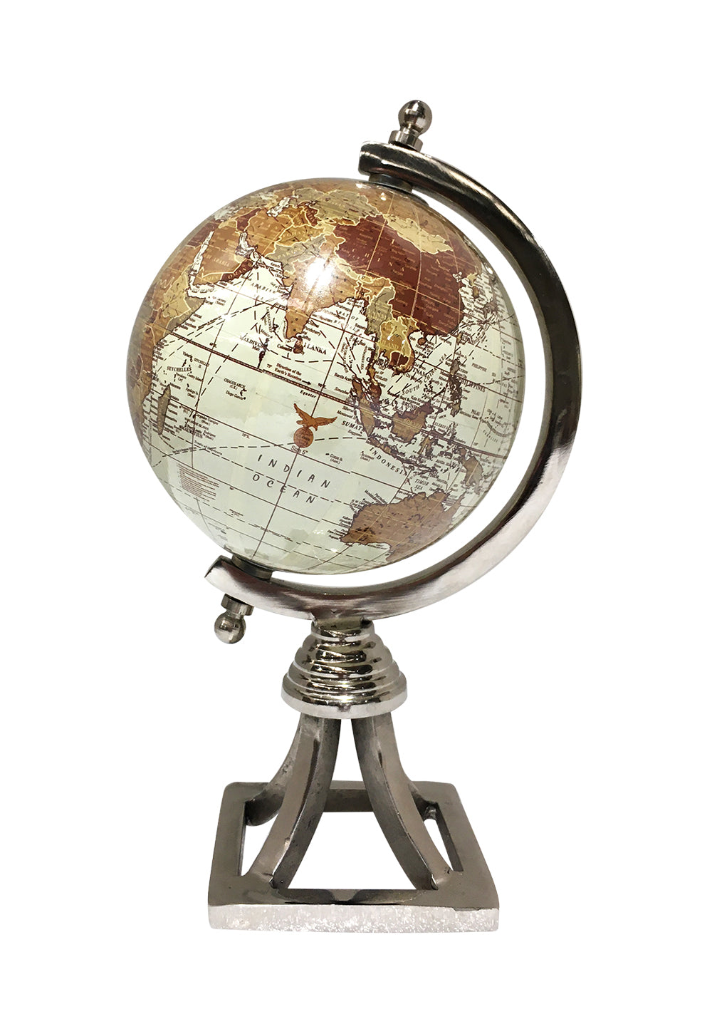 Nickel Square Stand World Globe – 270mm
