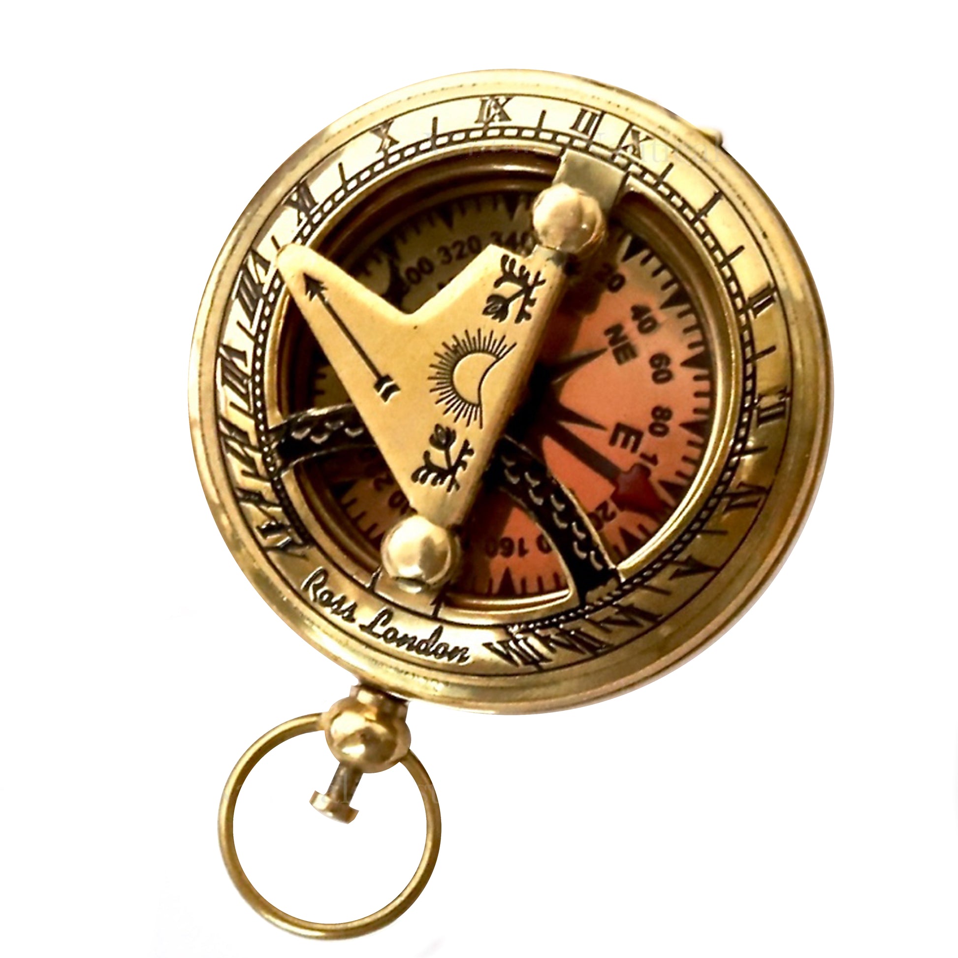 45mm Pocket Sundial Compass in Wooden Box – TheTrove